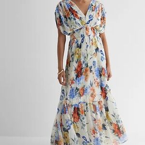 Pleated floral dress from Express
